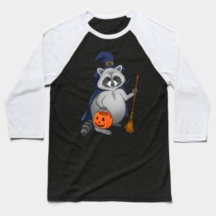 Raccoon Witch Baseball T-Shirt